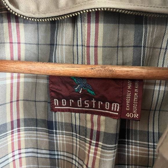 Vintage Nordstrom Mens Size 40R Khaki Tan Classic City Long Belted Trench Unisex - Picture 12 of 14